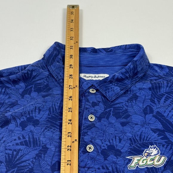 Tommy Bahama Florida Gulf Coast Polo Shirt Hawaiian Floral NCAA Blue Men's 2XL - Picture 3 of 13